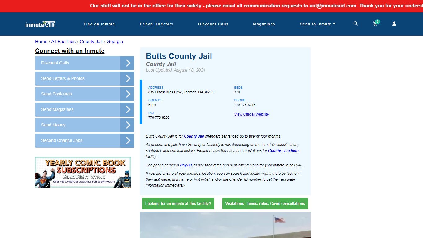 Butts County Jail - Inmate Locator - Jackson, GA