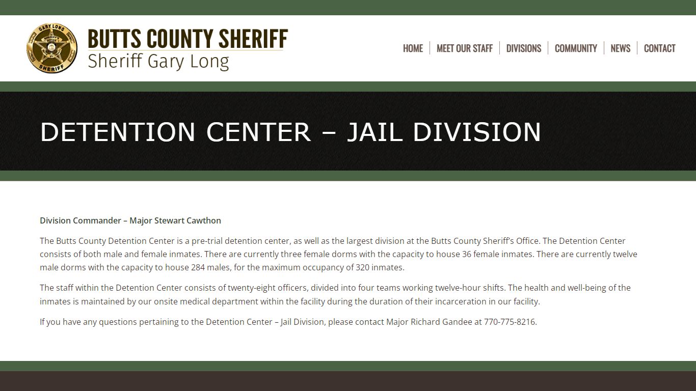 Detention Center – Jail Division – Butts County Sheriff's ...